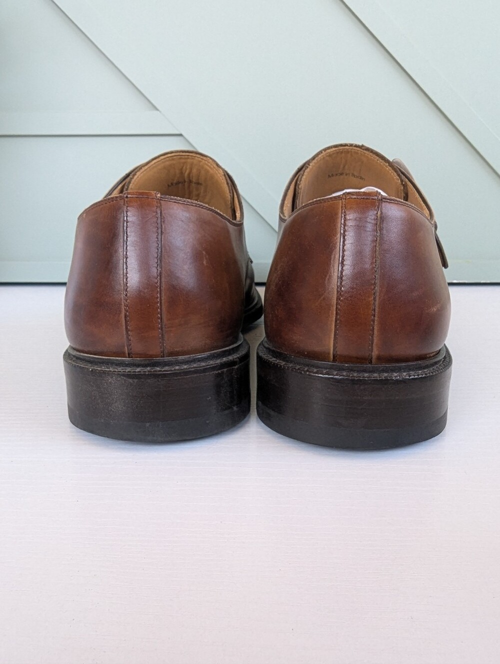 Magnanni Brown Leather Single Monk Strap Oxfords - Picture 5 of 12